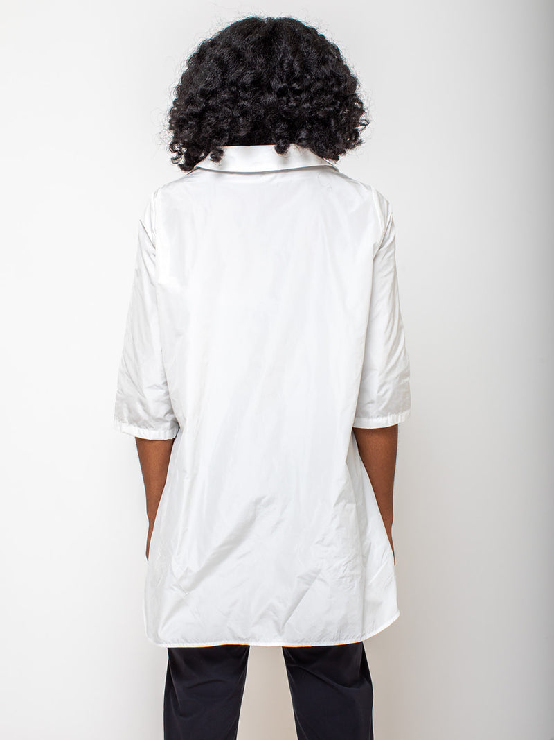 Katharina Hovman - Taffeta Tunic Blouse - White - Verdalina