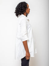 Katharina Hovman - Taffeta Tunic Blouse - White - Verdalina