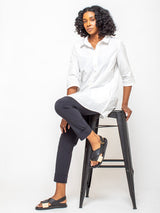 Katharina Hovman - Taffeta Tunic Blouse - White - Verdalina