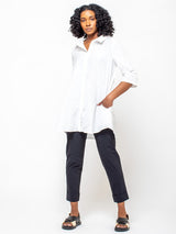 Katharina Hovman - Taffeta Tunic Blouse - White - Verdalina