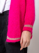 Kris Ana - Open Mohair Cardigan with Metallic Trim - Verdalina