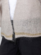 Kris Ana - Open Mohair Cardigan with Metallic Trim - Verdalina