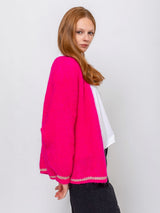Kris Ana - Open Mohair Cardigan with Metallic Trim - Verdalina