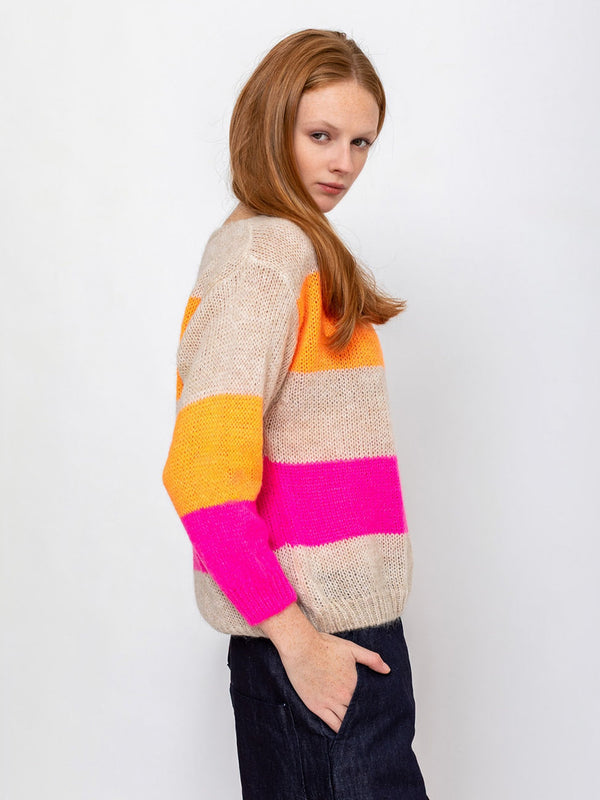 Kris Ana - Stripe Mohair Pullover Sweater - Verdalina