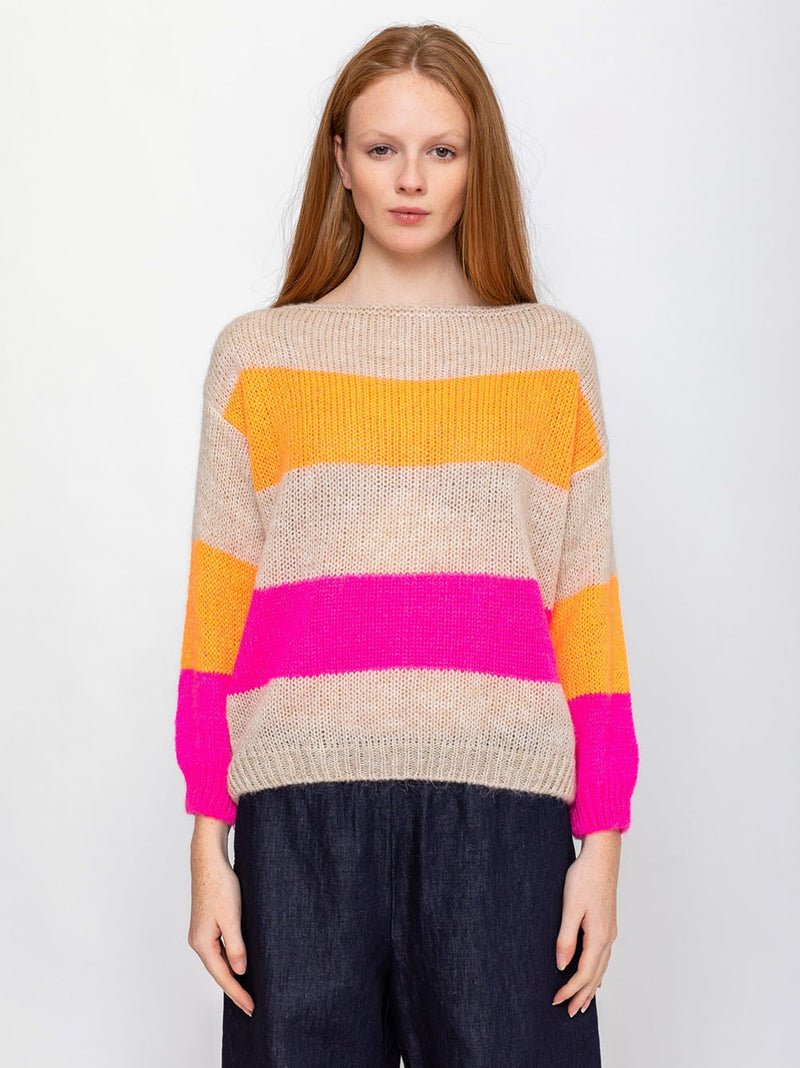 Kris Ana - Stripe Mohair Pullover Sweater - Verdalina