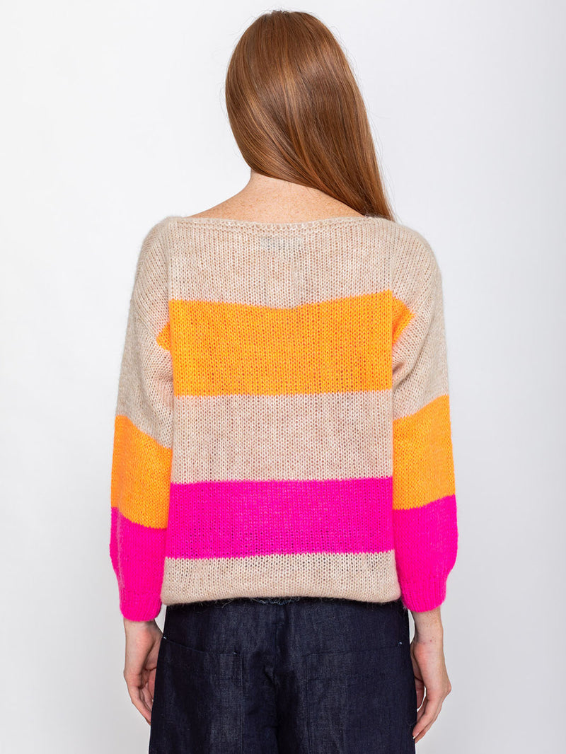 Kris Ana - Stripe Mohair Pullover Sweater - Verdalina