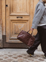 Lihann George - Elli Crushed Grain Leather Bag - Oxidized Brown - Verdalina