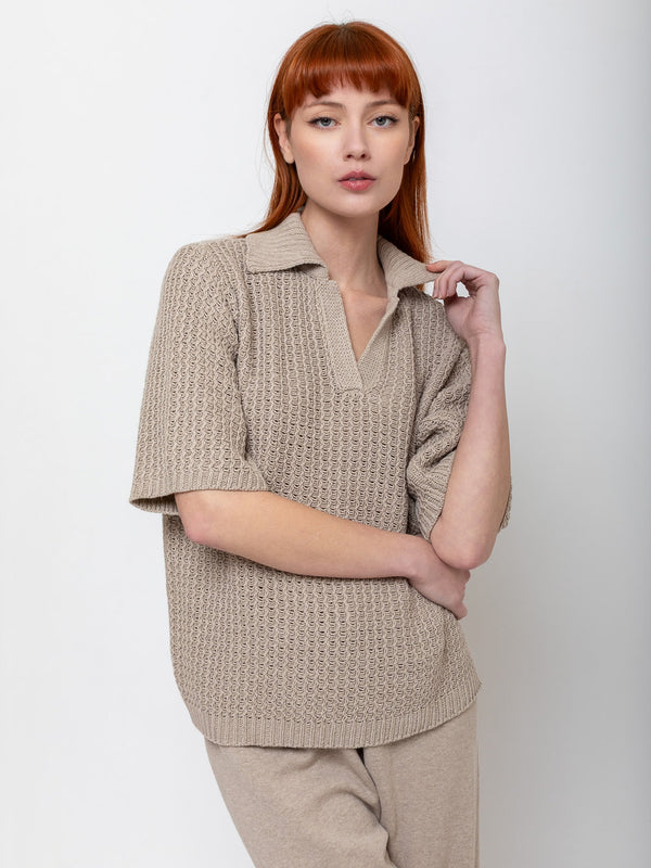 Lauren Manoogian - Rack Polo Top - Sisal - Verdalina