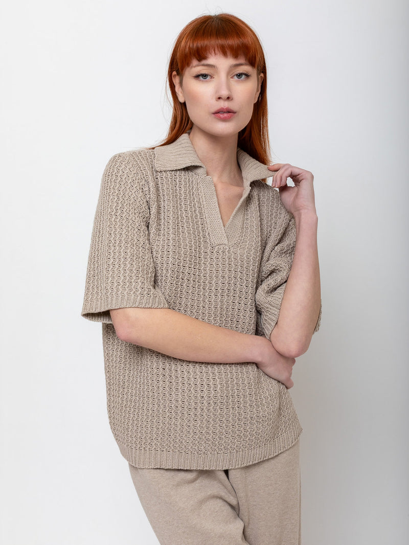 Lauren Manoogian - Rack Polo Top - Sisal - Verdalina