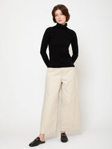 Lightweight Cotton Turtleneck - Black