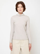 Lightweight Cotton Turtleneck - Grey