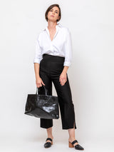 Lihann George - Elli Crushed Grain Leather Bag - Black - Verdalina