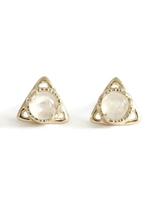 Linn - Good Change Triangle Moon Studs - 14k Yellow Gold - Verdalina