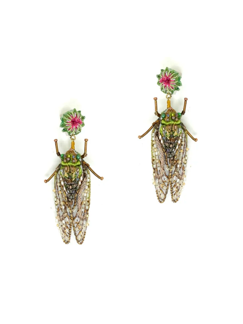 Trovelore - Little Cicada Earrings - Verdalina