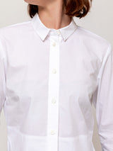 Long Sleeve Button Shirt - White Poplin