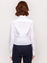 Long Sleeve Button Shirt - White Poplin