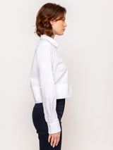 Long Sleeve Button Shirt - White Poplin