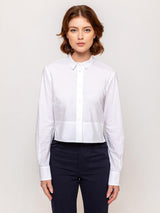 Long Sleeve Button Shirt - White Poplin