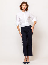 Long Sleeve Button Shirt - White Poplin