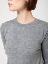 Long Sleeve Cashmere Sweater - Grey