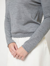 Long Sleeve Cashmere Sweater - Grey