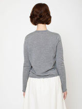Long Sleeve Cashmere Sweater - Grey