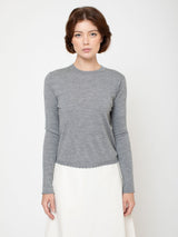 Long Sleeve Cashmere Sweater - Grey