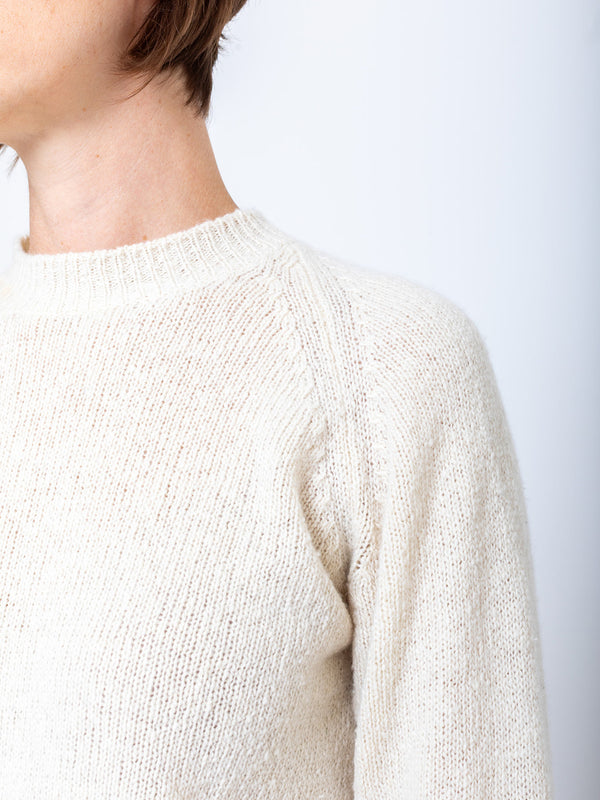 M J Watson - Round Neck Pullover Sweater - Natural - Verdalina