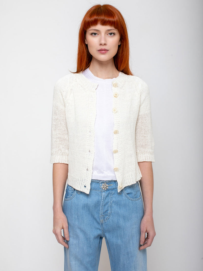 M J Watson - Linen Cardigan - Verdalina