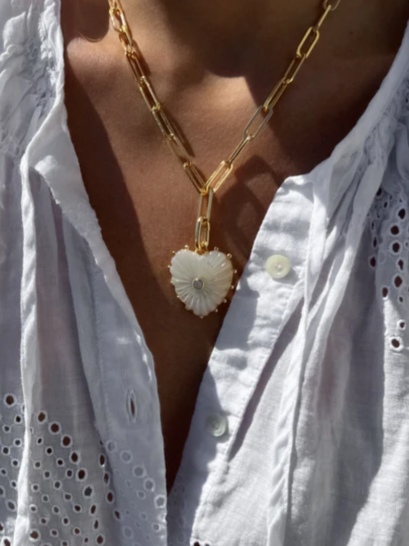 THATCH - Malene Mother of Pearl Clip Necklace - Verdalina