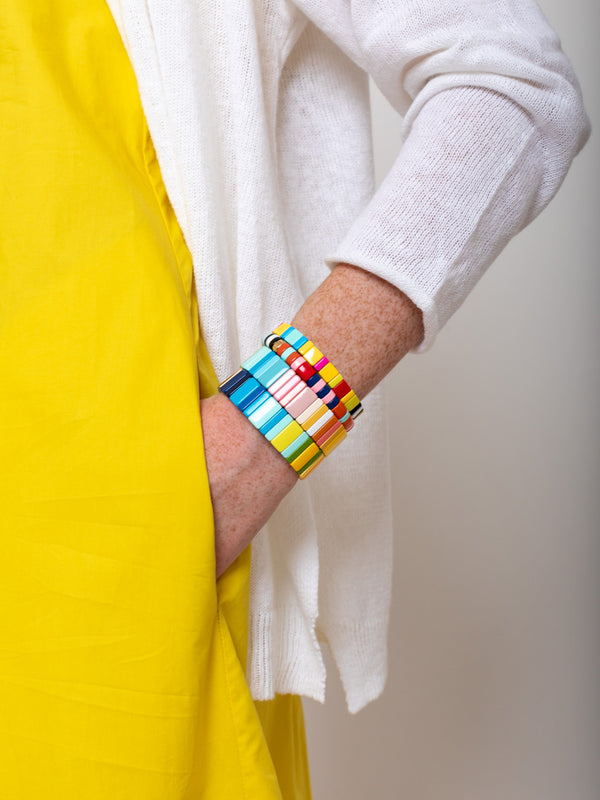 Malibu Sugar - Enamel Tile Bracelets - Verdalina