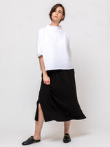 Mantra - Manny Midi Slit Skirt - Black - Verdalina