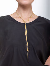 Marie Laure Chamorel - No. 650 Lariat Necklace - Gold/Grey - Verdalina