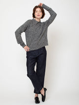 Marl Cashmere Pullover - Black & Natural