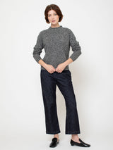 Marl Cashmere Pullover - Black & Natural