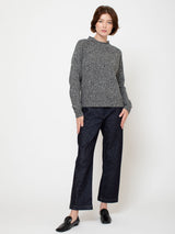 Marl Cashmere Pullover - Black & Natural