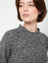 Marl Cashmere Pullover - Black & Natural