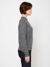 Marl Cashmere Pullover - Black & Natural