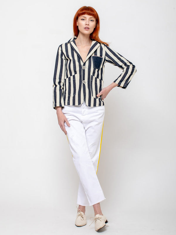 Maurizio Massimino - Giorgia Jacket - Navy Stripe - Verdalina