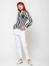 Maurizio Massimino - Boy Pants - White with Yellow Stripe - Verdalina