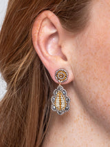 Small Scallop Drop Earrings - Silver