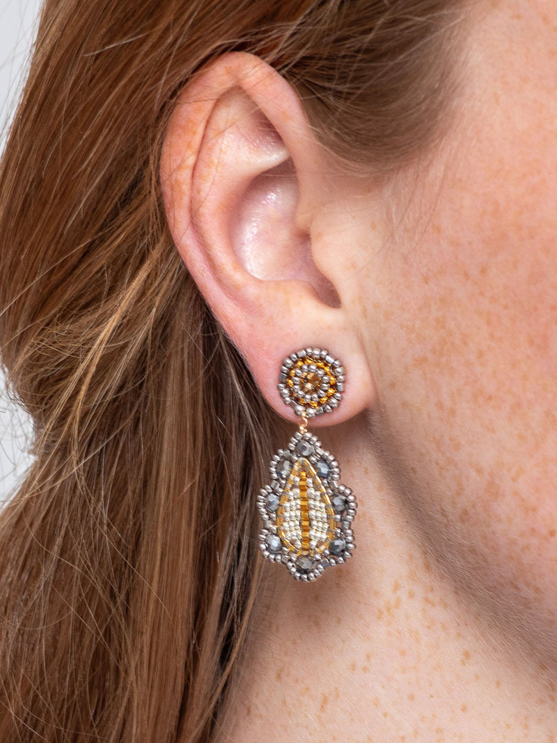 Small Scallop Drop Earrings - Silver