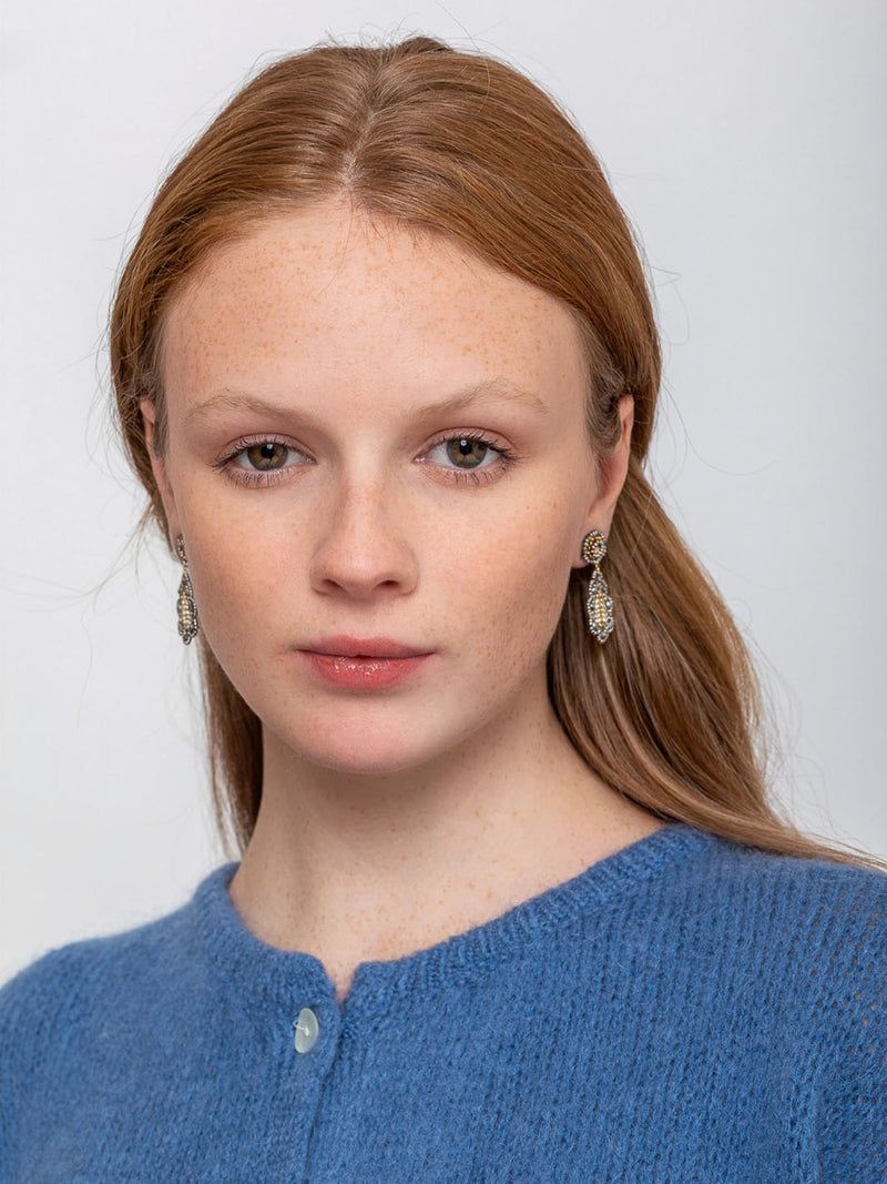 Small Scallop Drop Earrings - Silver