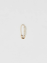 Loren Stewart - Mini Friendship Safety Pin Earring - Pearl - 14K - Verdalina