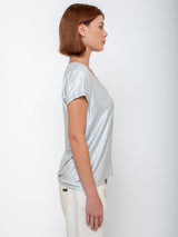 Monday12 - Liat V-Neck Tee - Silver - Verdalina