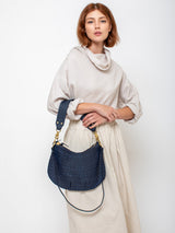 Clare V. - Moyen Messenger - Bleu Marine Woven Checker - Verdalina