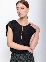 Marie Laure Chamorel - No. 650 Lariat Necklace - Gold/Grey - Verdalina