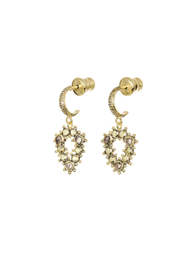 MARIE LAURE CHAMOREL - Antique Gold Heart Earrings - Verdalina