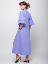 Odeeh - Cotton Poplin Wrap Dress - Wisteria - Verdalina