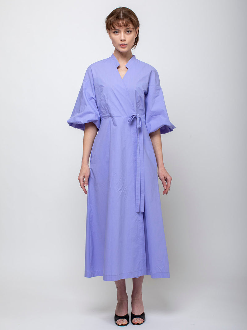 Odeeh - Cotton Poplin Wrap Dress - Wisteria - Verdalina